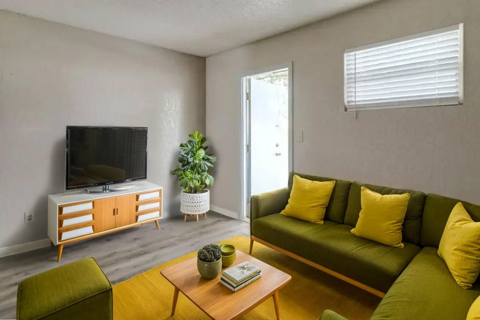 Modern dining table and kitchen