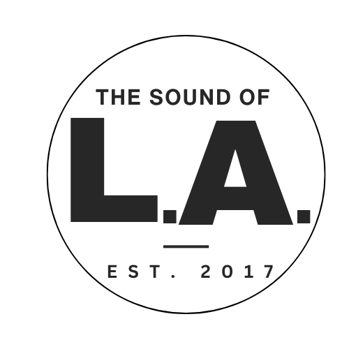 A black and white logo for the sound of la