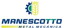 Un logotipo para Manescotto Metal Mecanica con un engranaje y trigo.