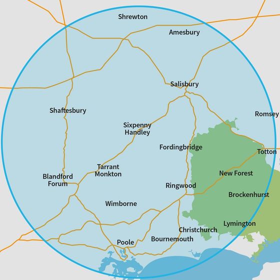 Service area map for Southern Softflow