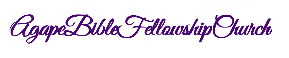 Agape Bible Fellowship Church white logo.