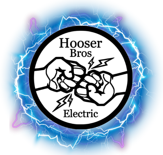 Logo: Two fists bumping, sparks, surrounded by blue lightning; 