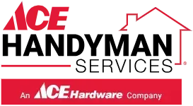 Ace Handyman Services logo with red and black text: 