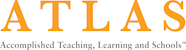 a logo for atlas accomplished teaching learning and schools