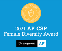 a logo for the 2021 ap csp female diversity award