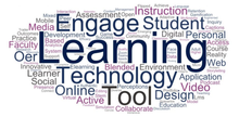 a word cloud with the word learning in the middle .