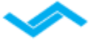 Blue abstract logo with interlocking angled shapes.