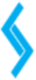 Blue abstract logo with interlocking angled shapes.