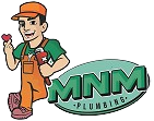 a cartoon of a plumber holding a heart in his hand .