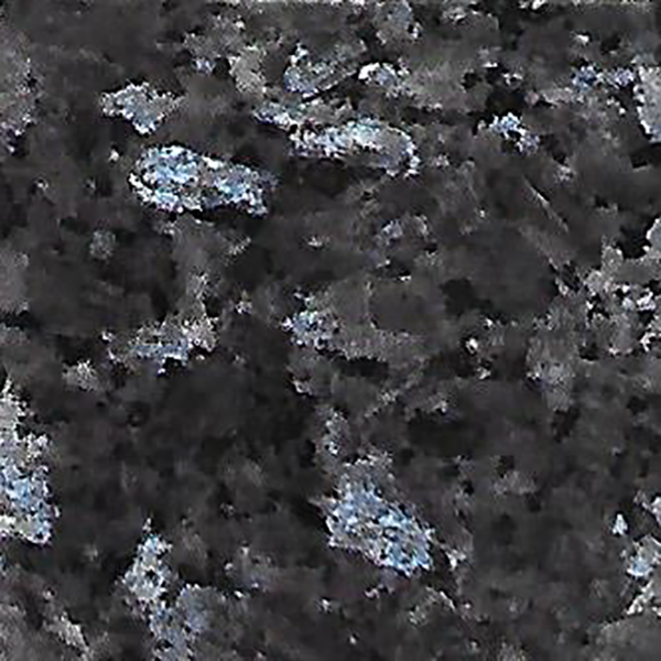 A close up of a black granite counter top with blue spots.