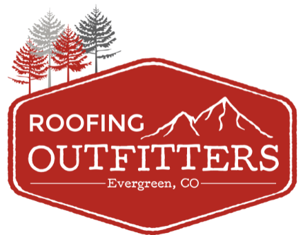 A logo for roofing outfitters in evergreen co