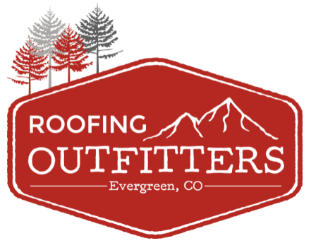 A logo for roofing outfitters in evergreen co