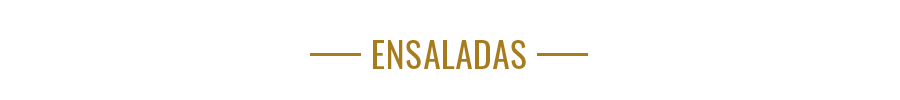 Título dorado “ENSALADAS” centrado en una pancarta de color beige claro.
