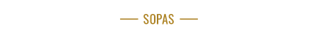 Título dorado “SOPAS” centrado sobre un fondo blanco.