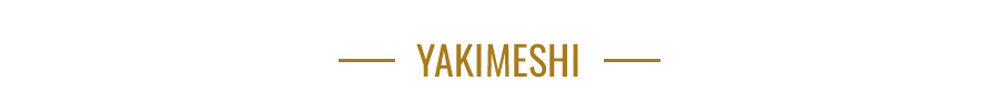 Logotipo amarillo “YAKIMISHI” centrado sobre un fondo blanco con finas líneas doradas a ambos lados.
