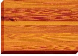 Close-up of orange-toned wood grain with reddish-brown knots and patterns.