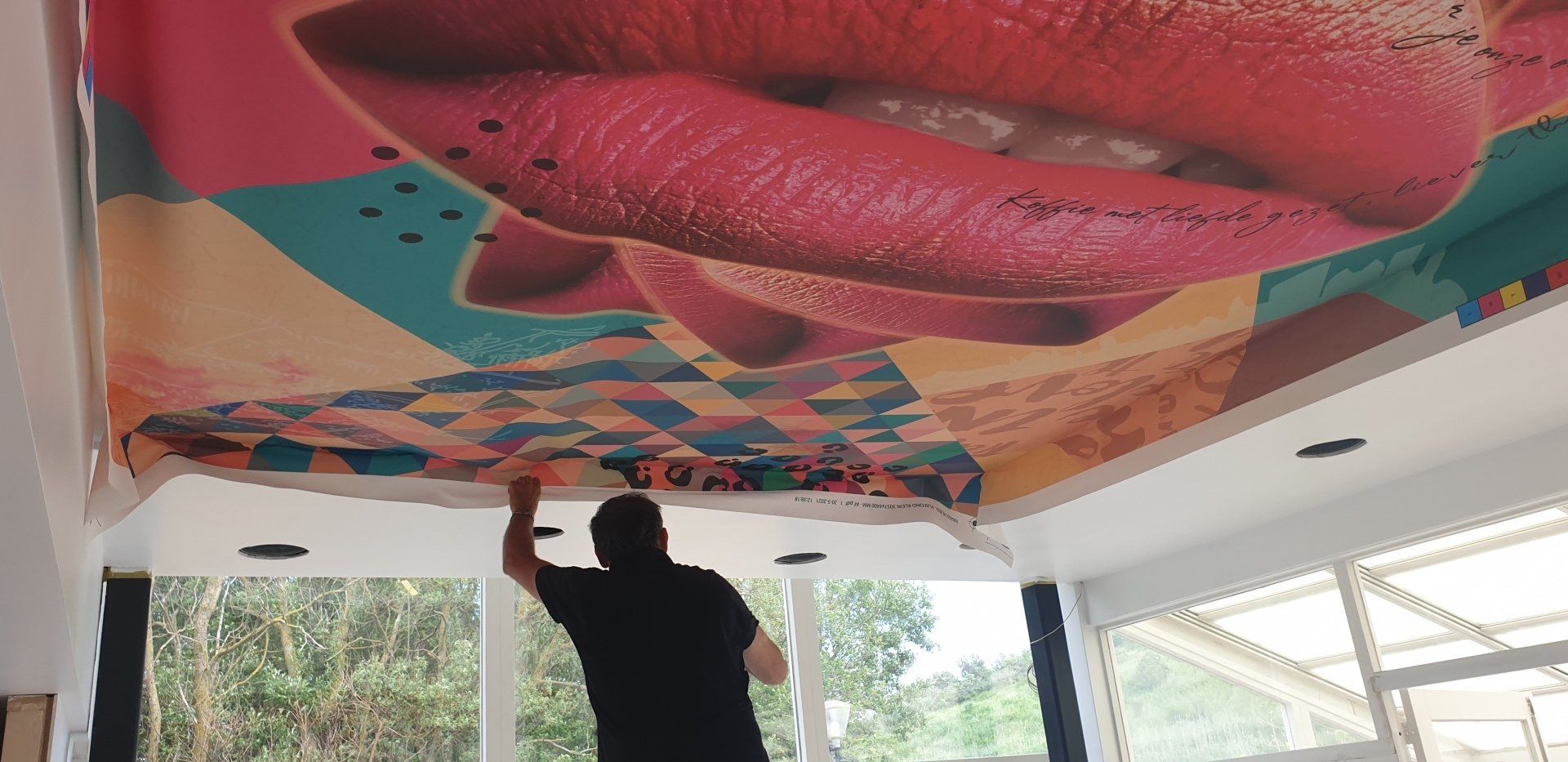 akoestisch plafond met print