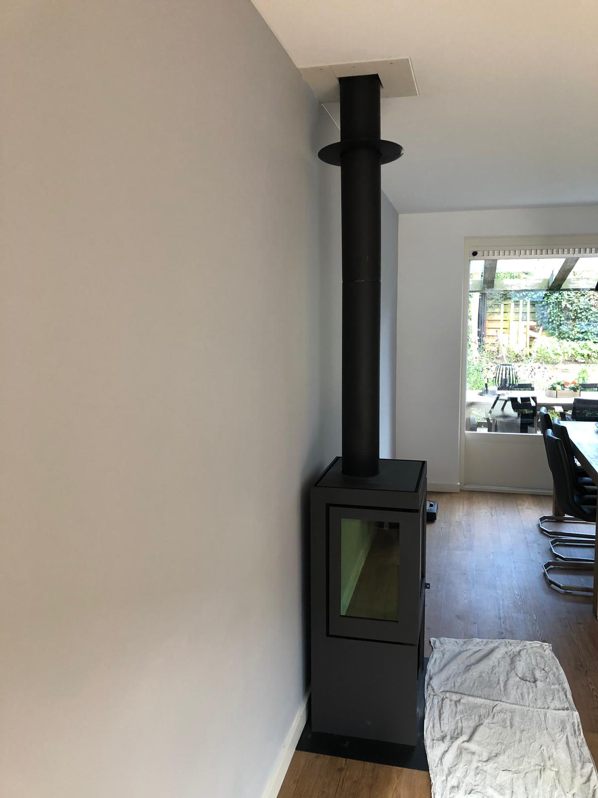 spanplafond houtkachel