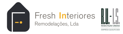 Logo Fresh Interiores + Logo Reabilitação Urbana Inteligente e Sustentável 