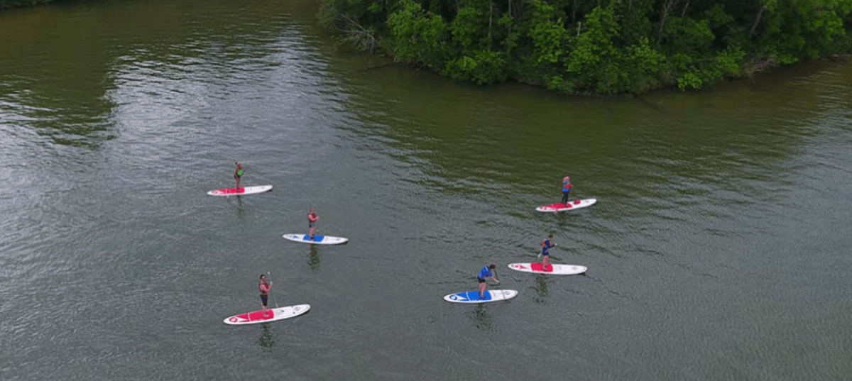 Paddle boards at Alum Creek State Park in Delaware, Ohio.
