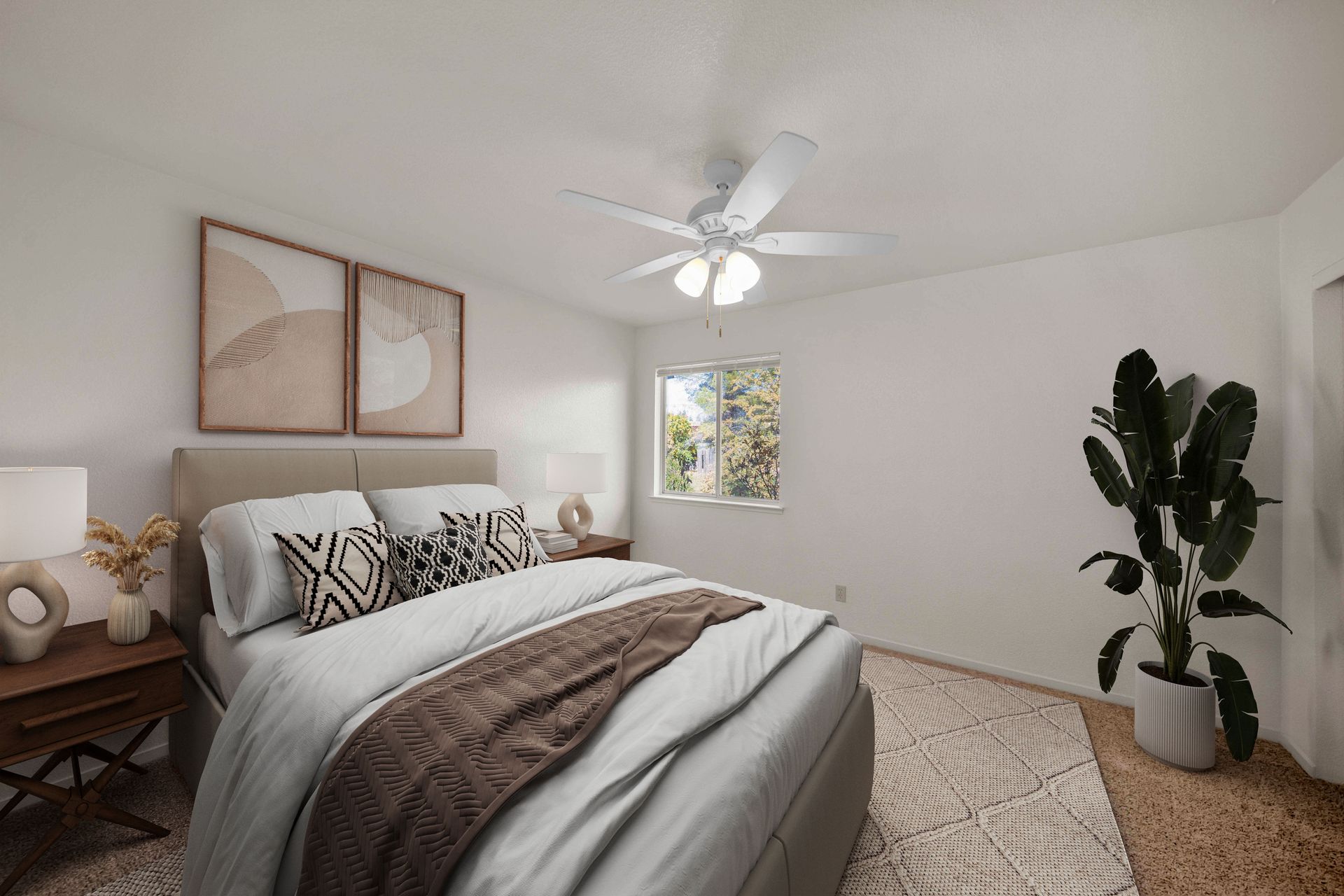 2 bedroom, 1 bathroom - bedroom 1 with view of window