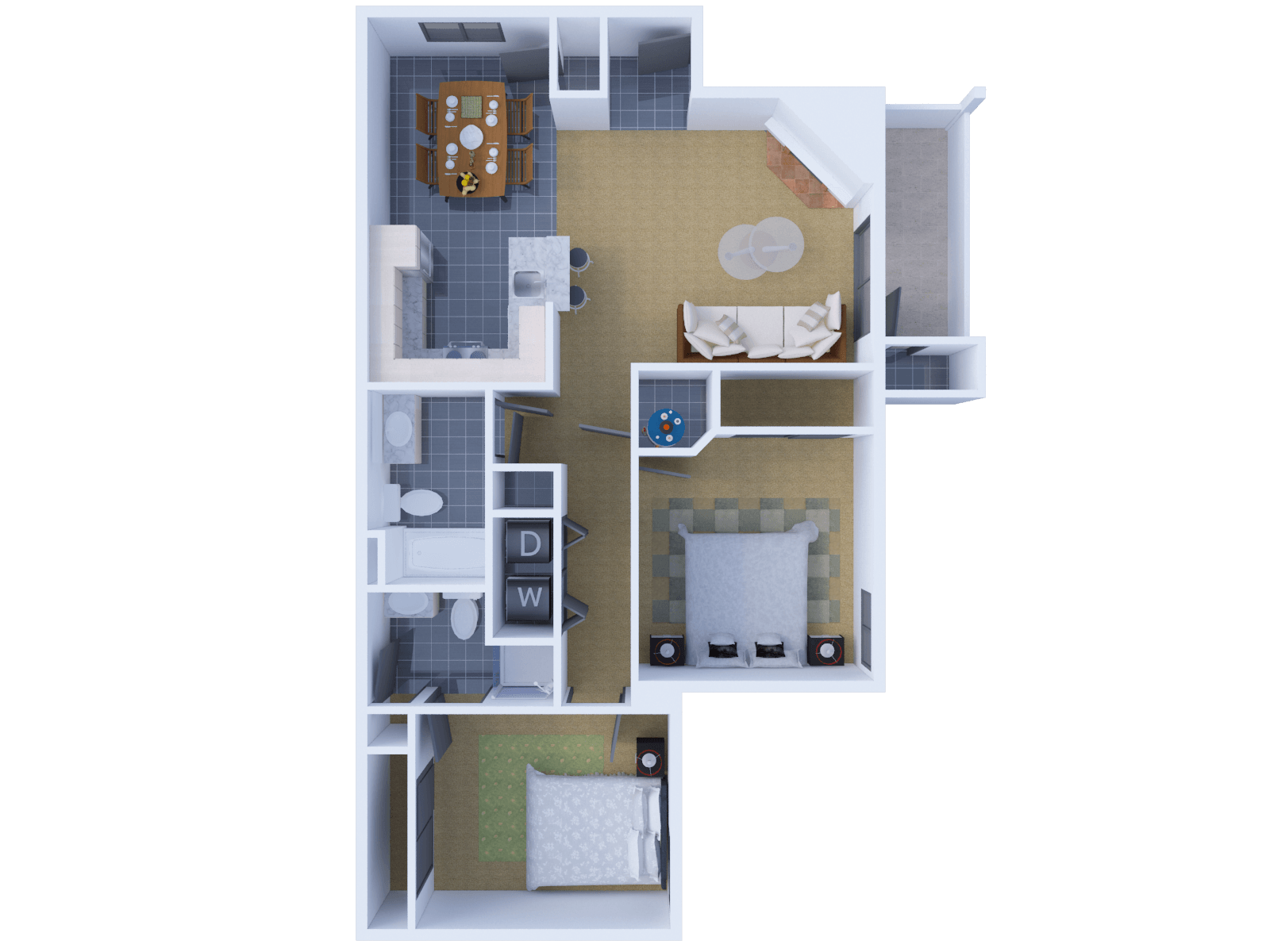 2 bedroom 2 bath floor plan