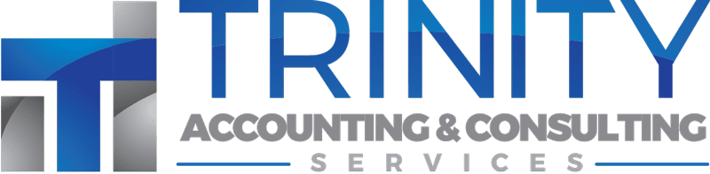 Logo for Trinity Accounting & Consulting Services in blue and gray.