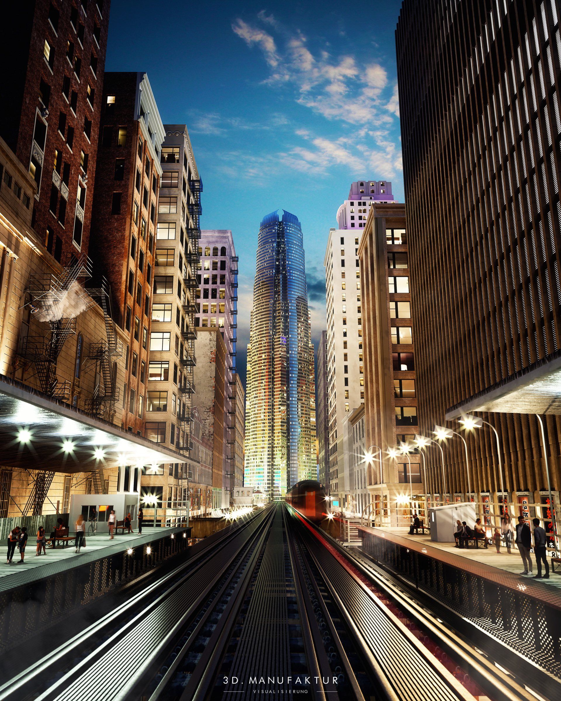 Architektur Visualisierung City Tower