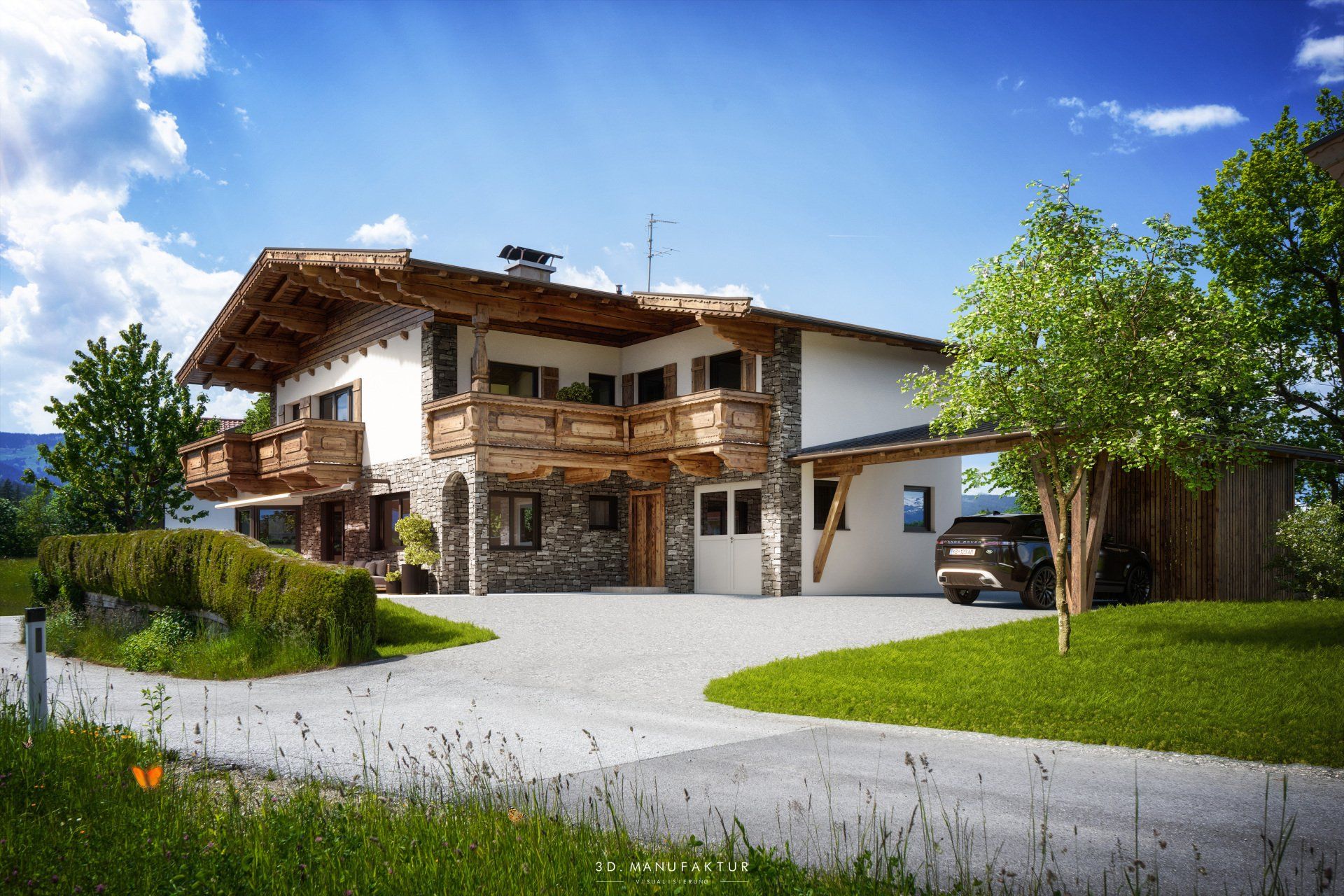 Architekturvisualisierung Privatwohnhaus Brixental