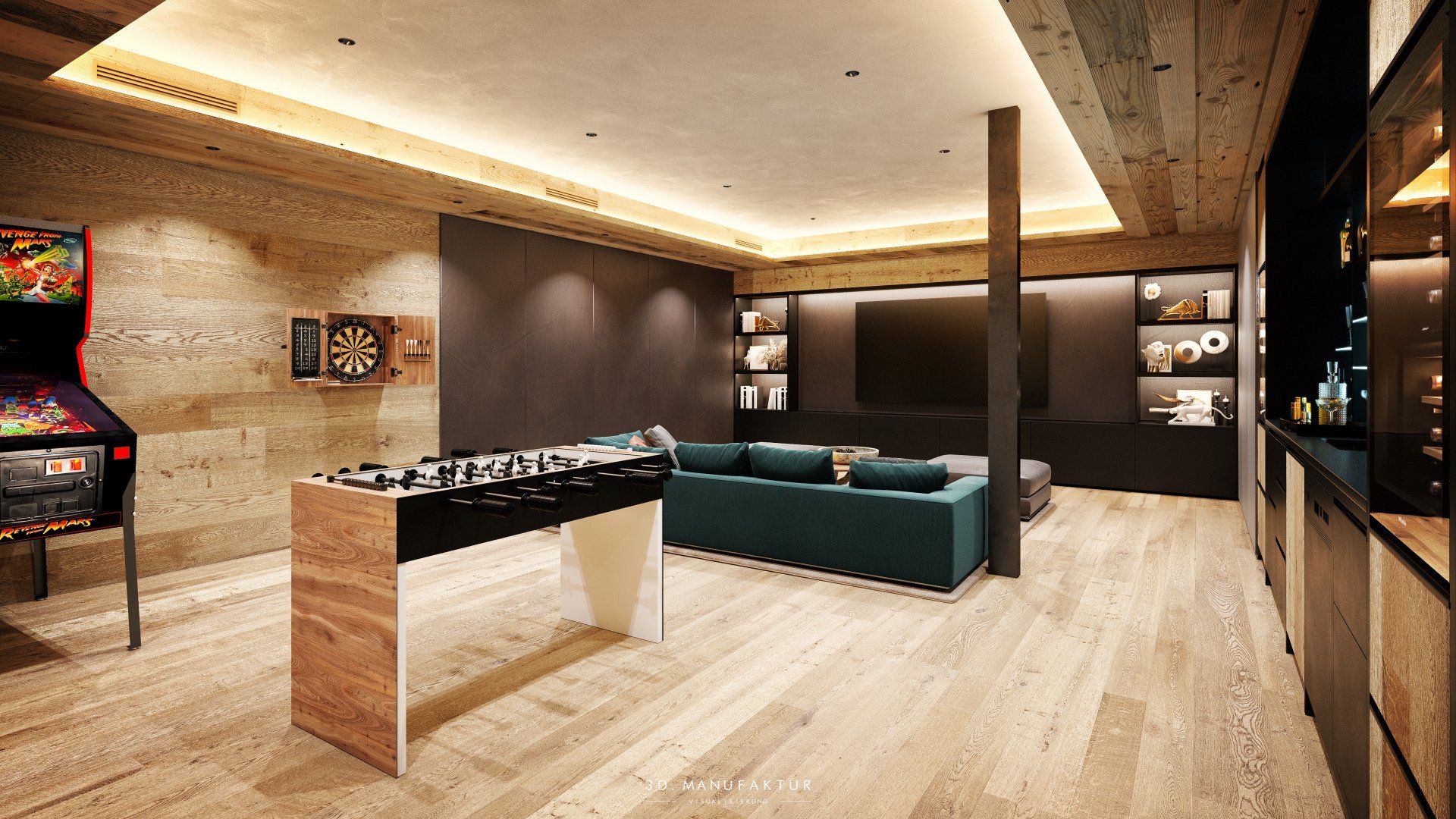 Interior Visualisierung Chalet Arla Kino