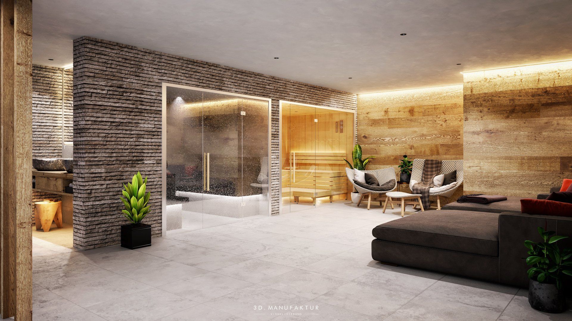 Interior Visualisierung Chalet Arla Spa