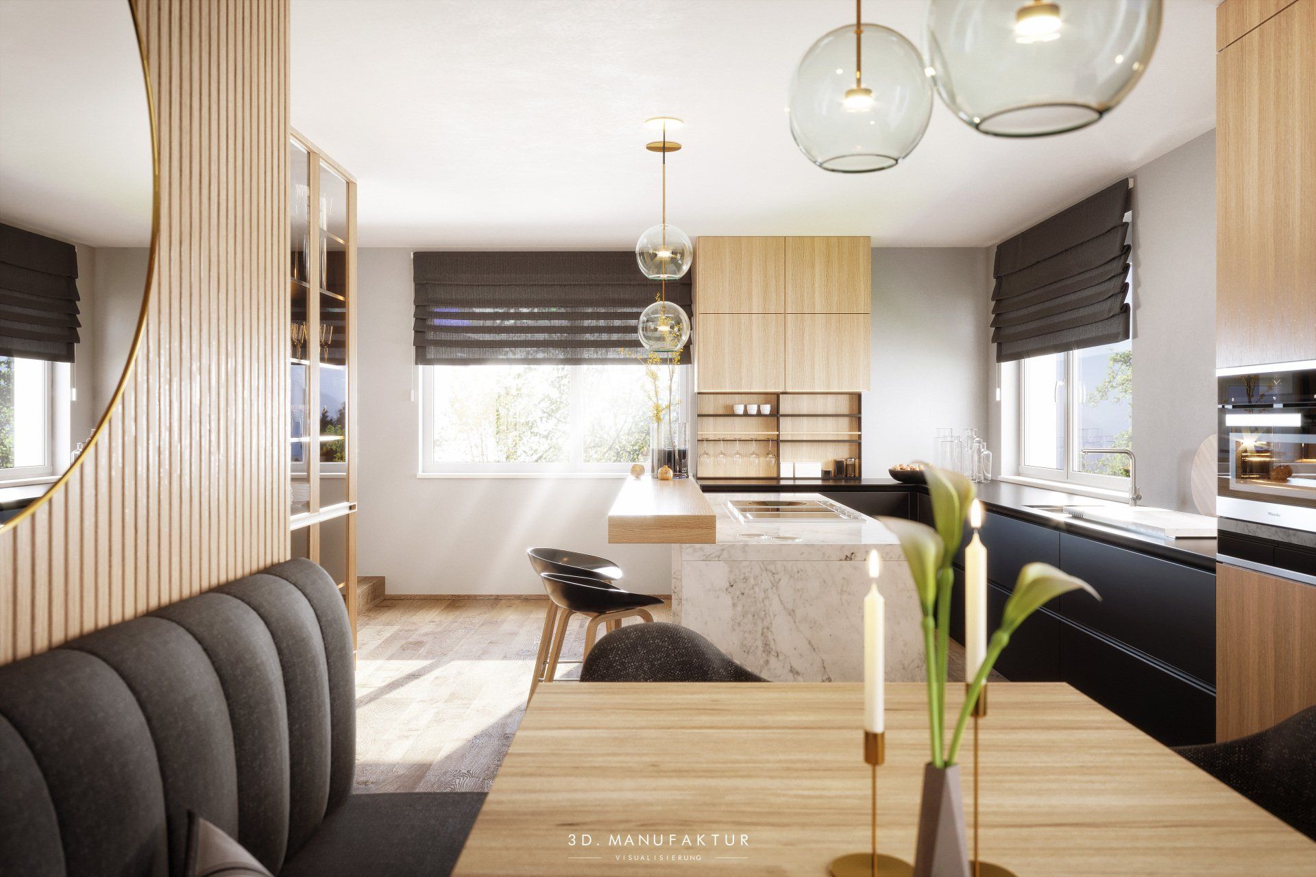 Architekturvisualisierung Haus A OG Küche