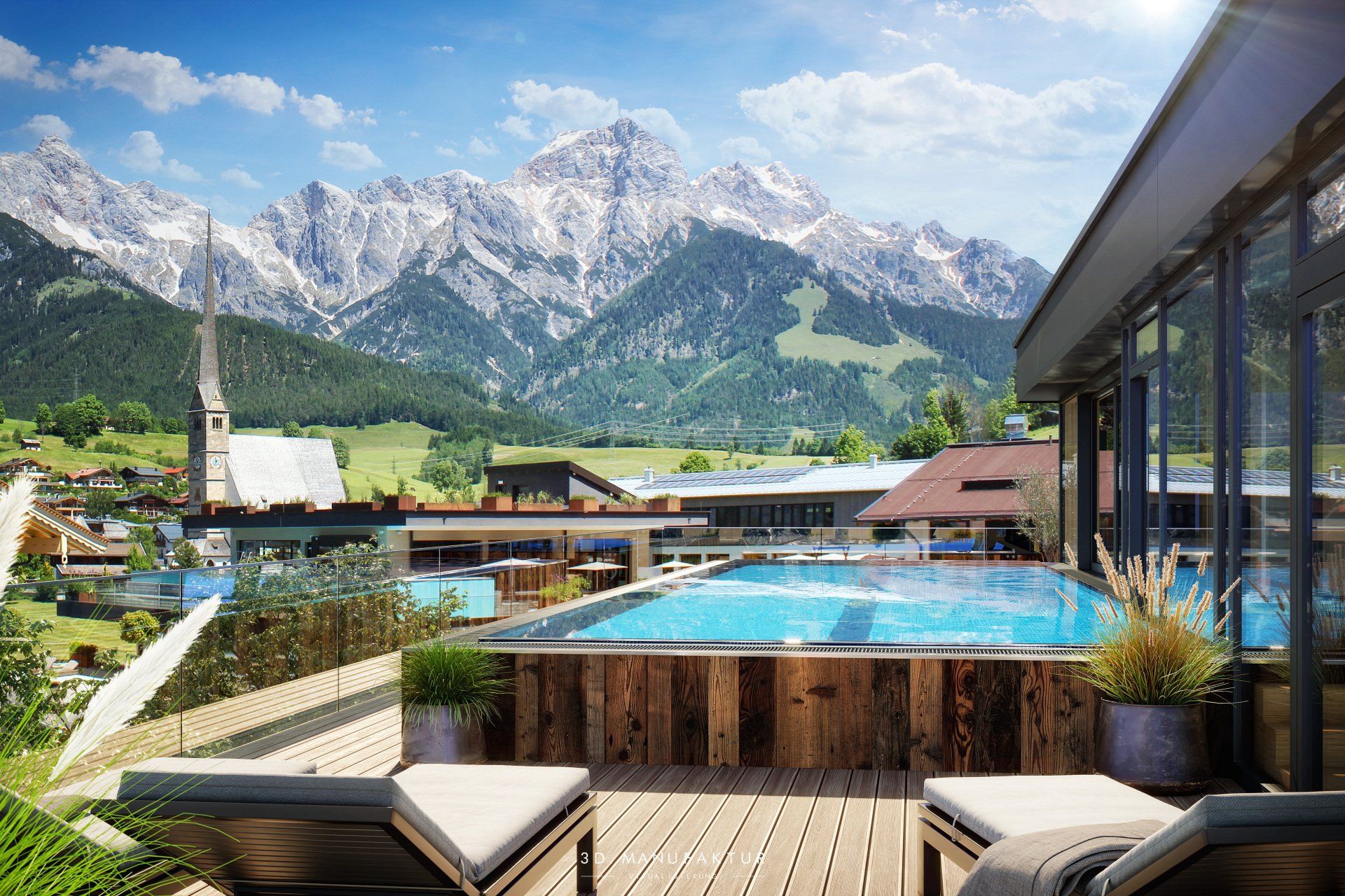 Architekturvisualisierung Hotel Lohningerhof Pool