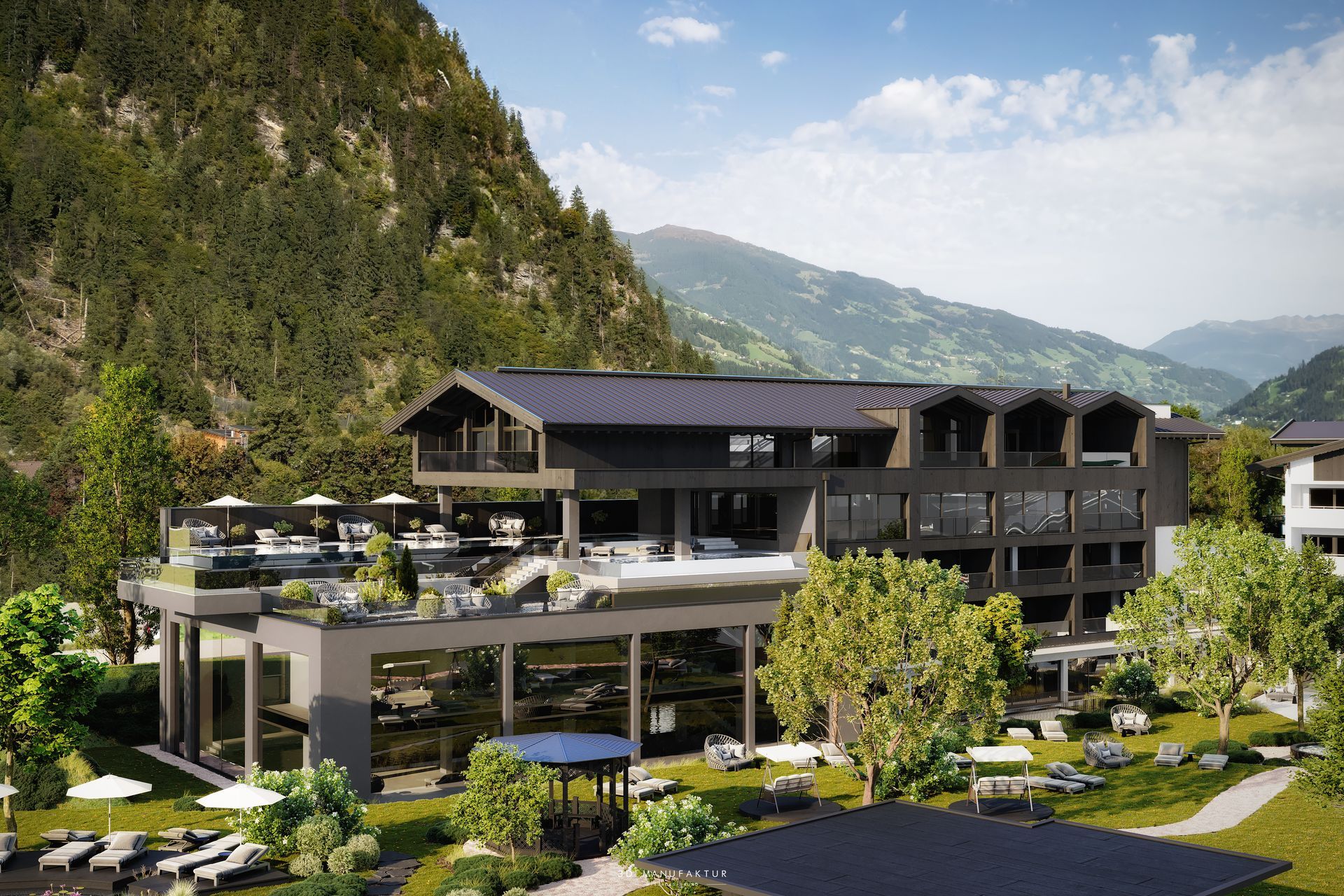 Architekturvisualisierung Neuhaus Zillertal Resort