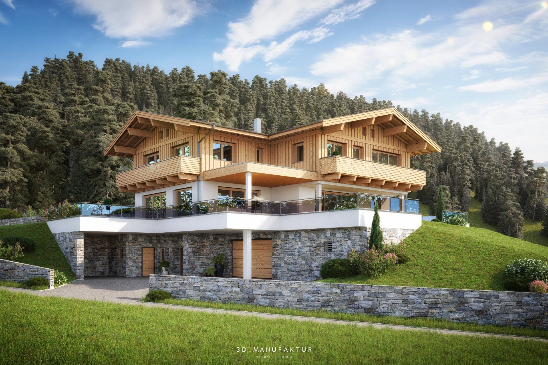 Visualisierung Privatwohnhaus im Zillertal