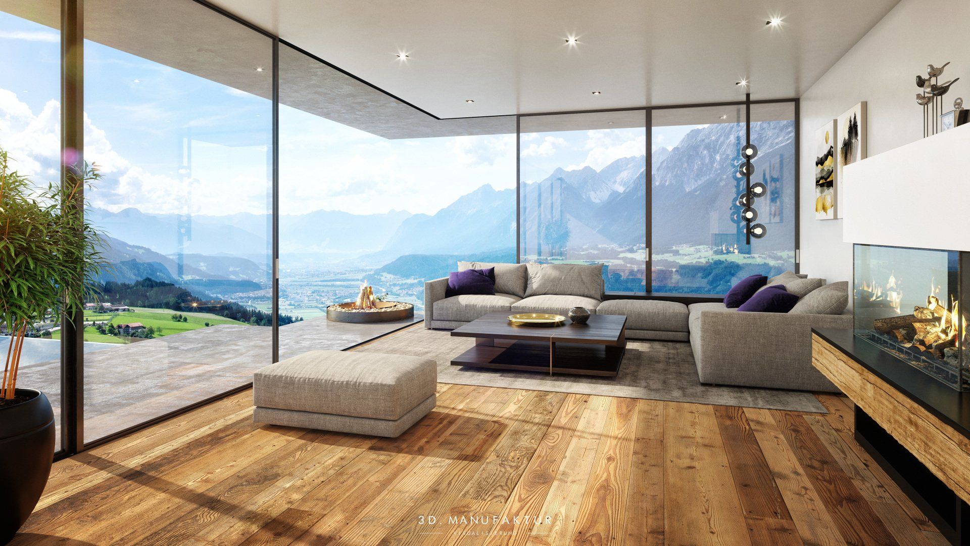 Architekturvisualisierung Penthouse in den Bergen Interior