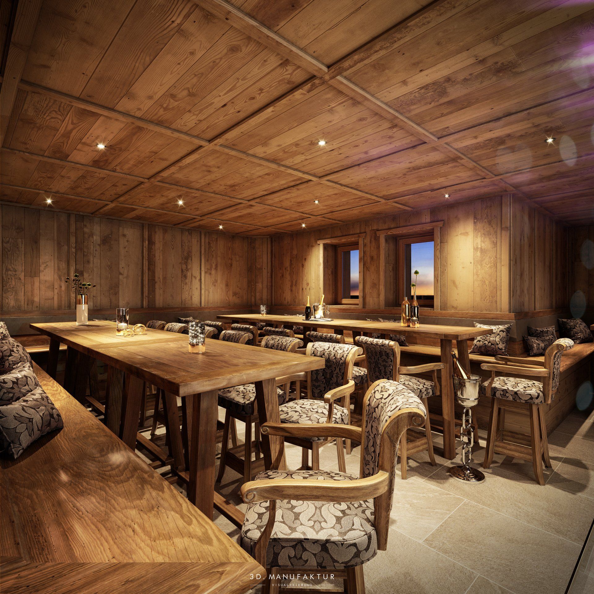 Architekturvisualisierung Trofana Alm Interior