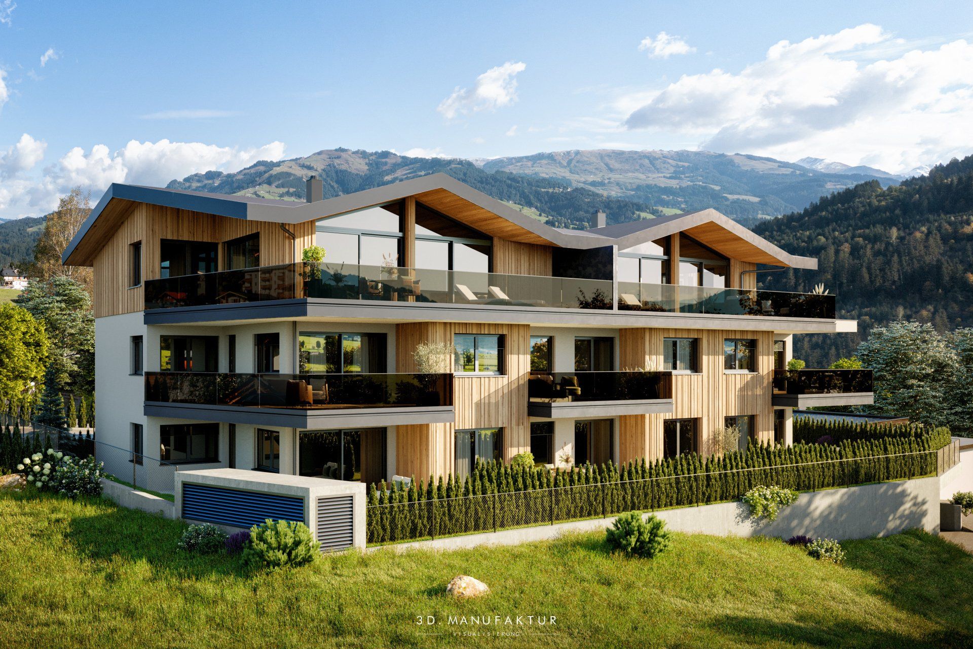 Architekturvisualisierung Wohnprojekt Tannenbach Kirchberg in Tirol