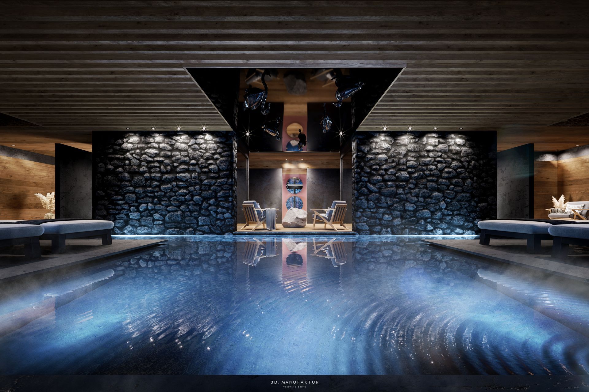 Interior Visualisierung Spa & Wellness Chalet Muliné