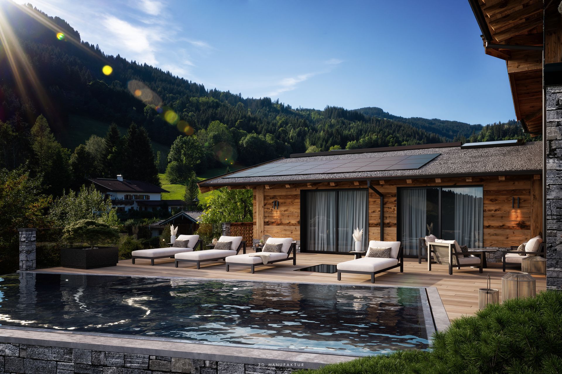 Architekturvisualisierung Luxus Chalet