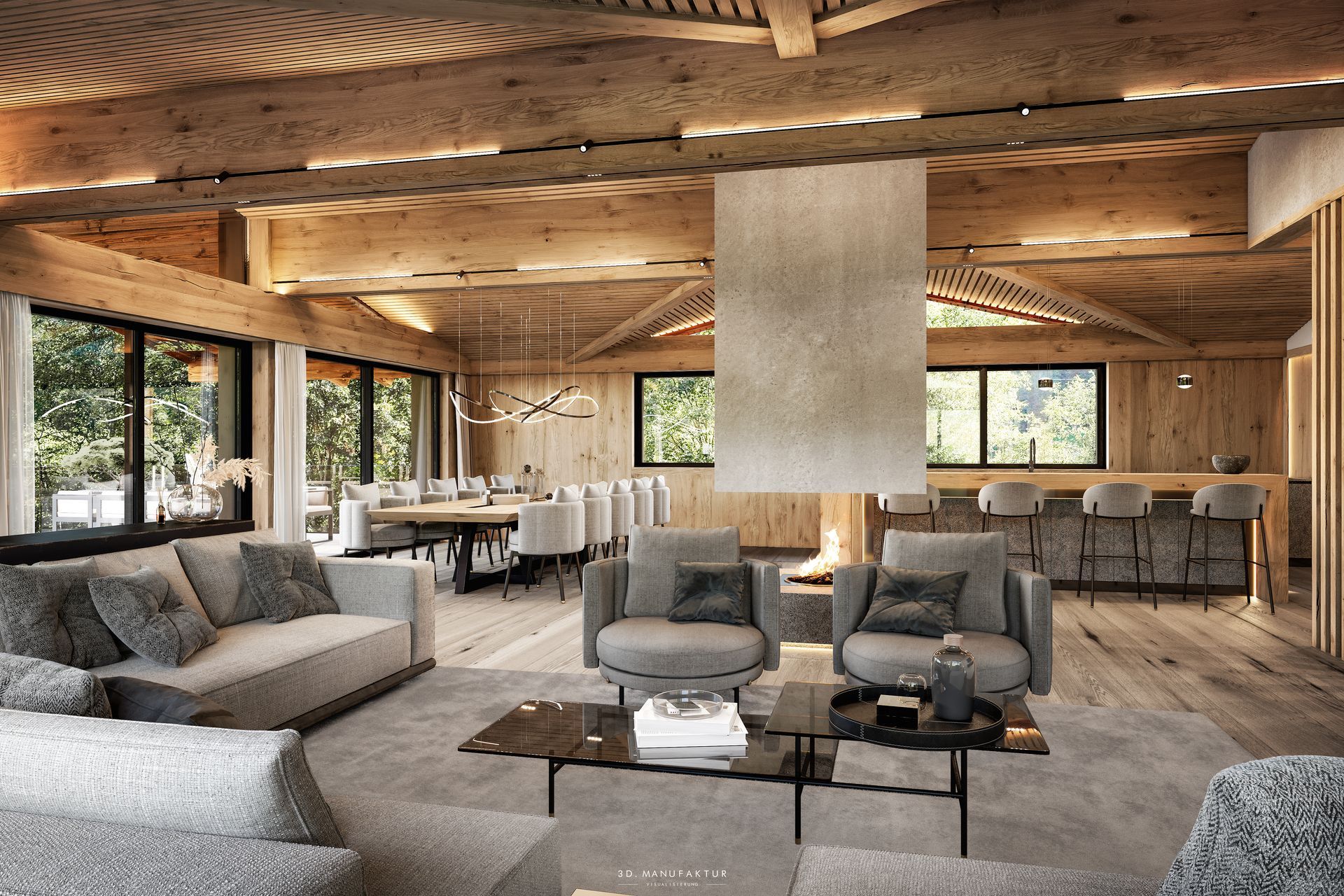 Architekturvisualisierung Chalet Reith bei Kitzbühel