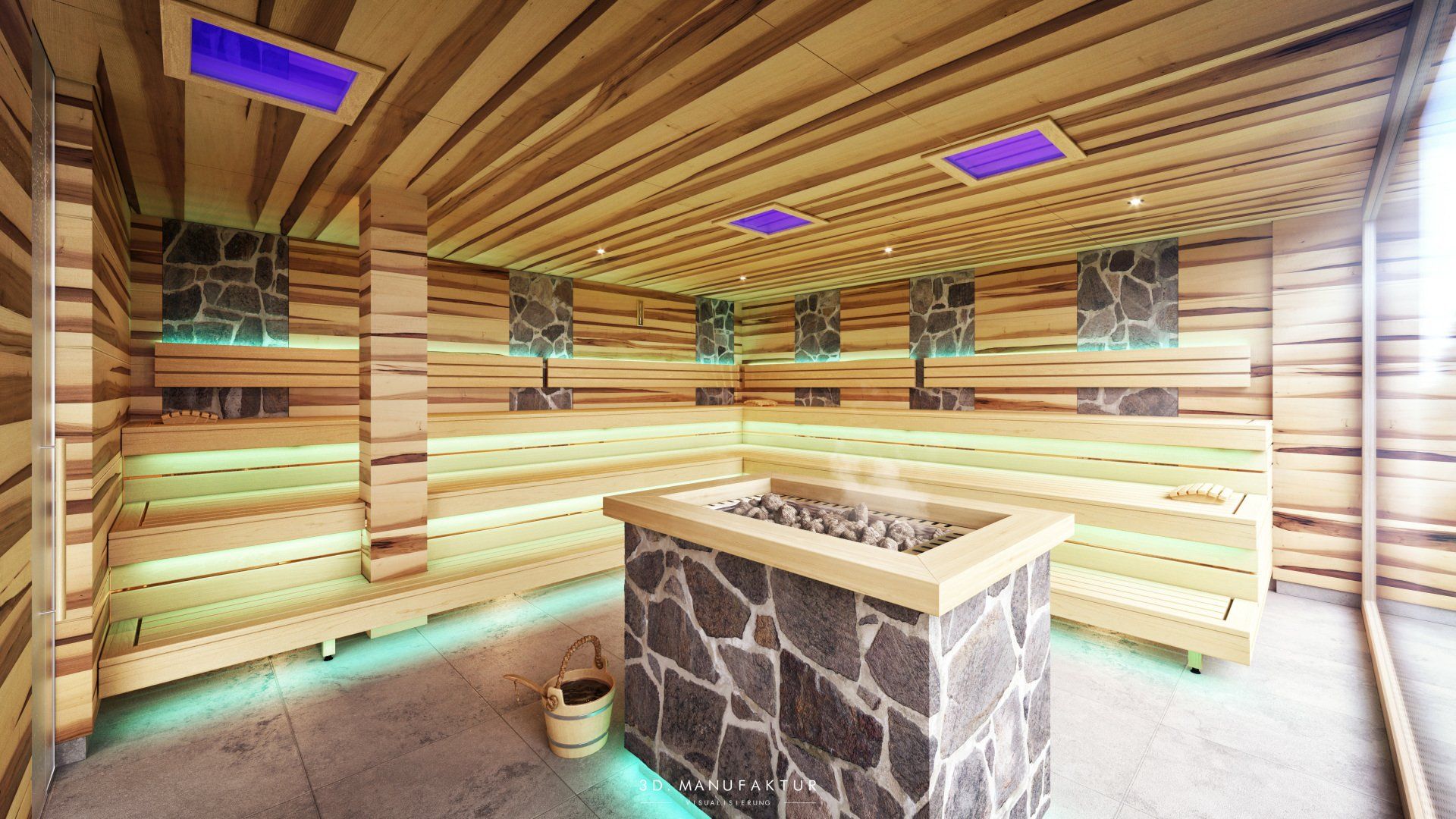 Interior Visualisierung Hotel Waldhof Finnische Sauna