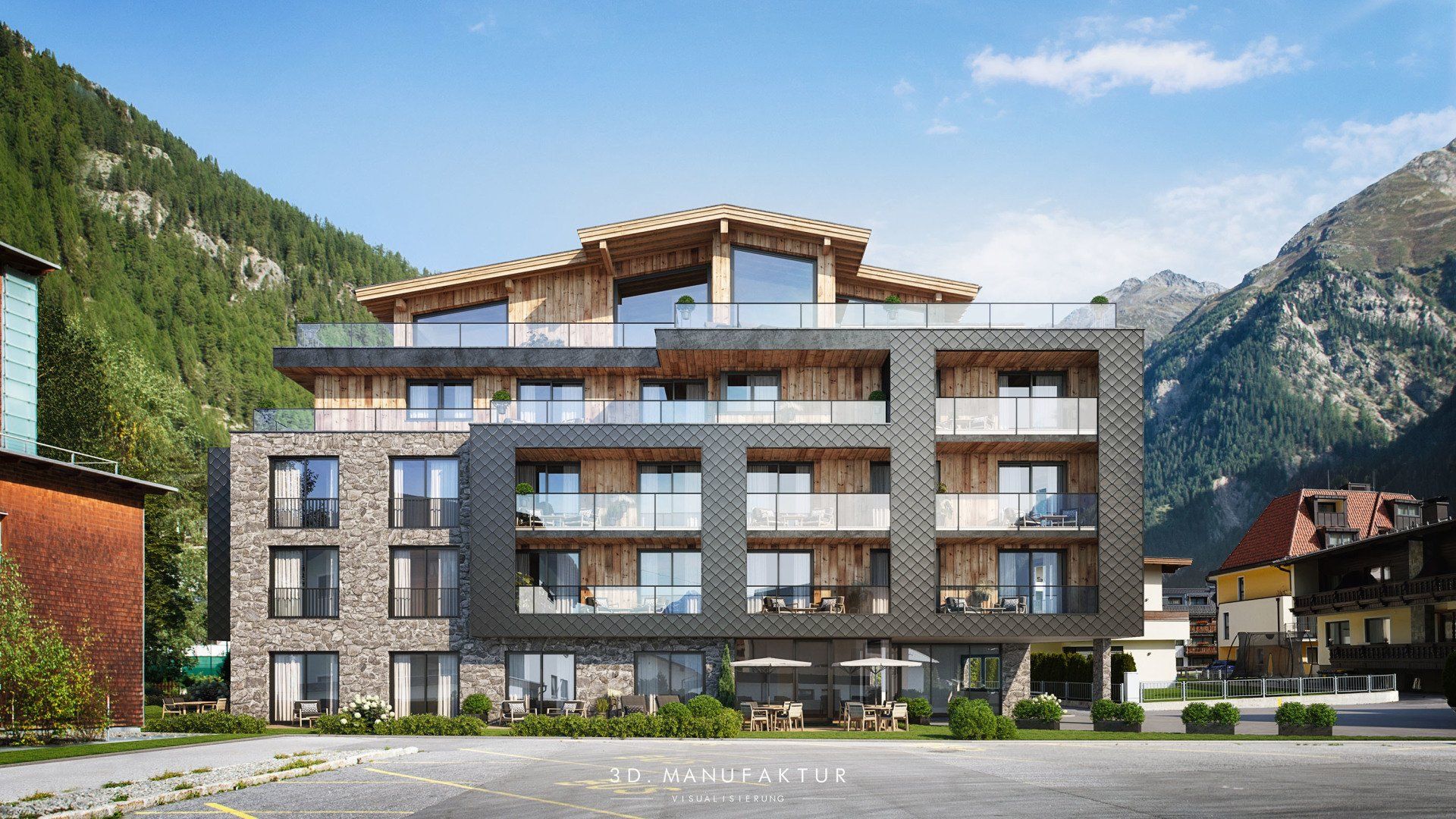 Architektur Visualisierung Hotel Sölden