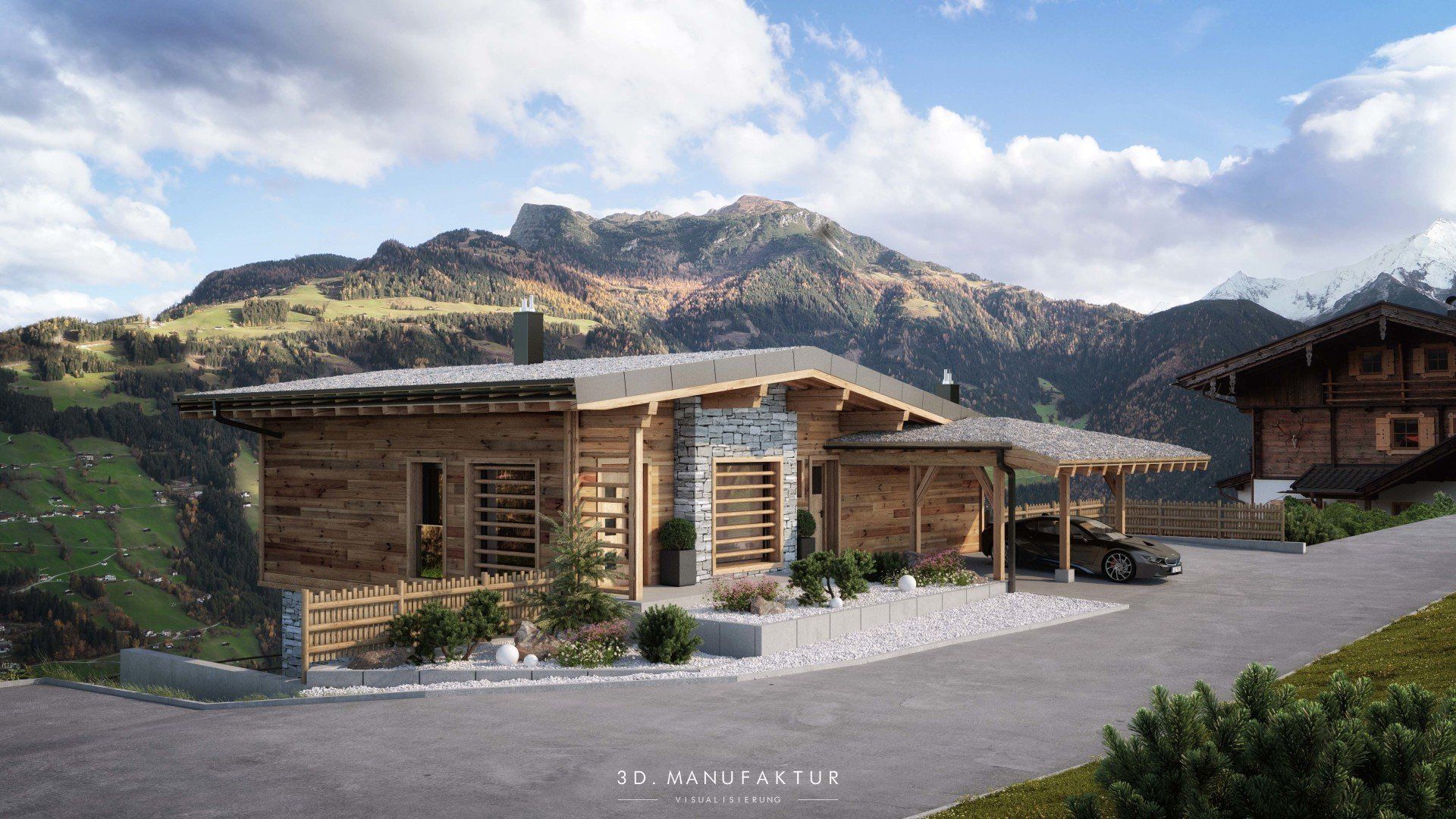 Architektur Visualisierung Chalet im Zillertal