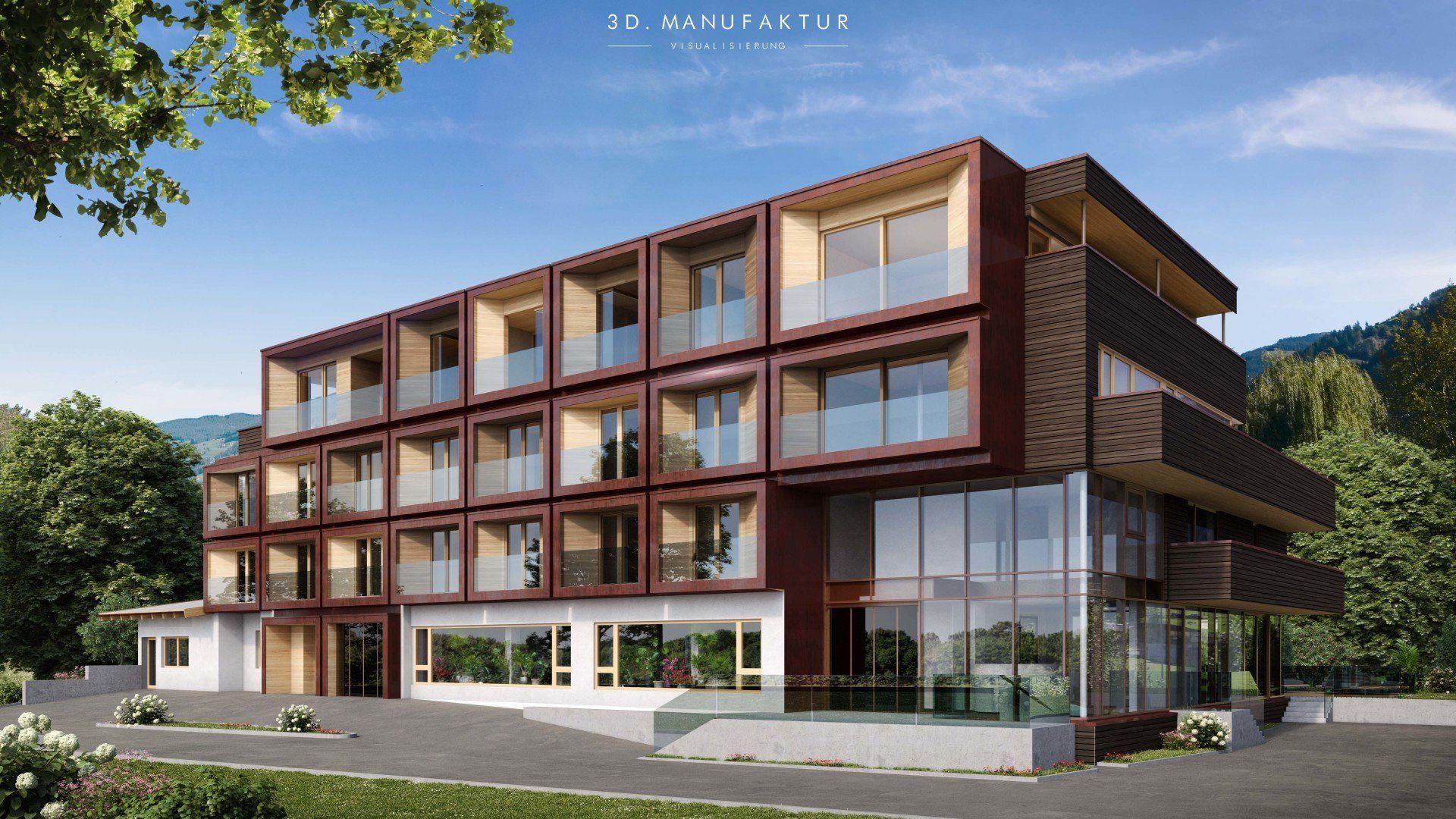 Architektur Visualisierung Hotel im Zillertal