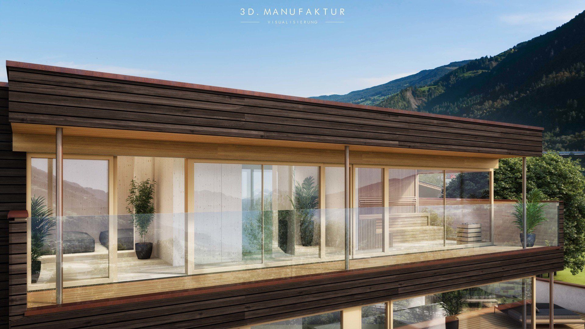 Architektur Visualisierung Hotel im Zillertal Spa