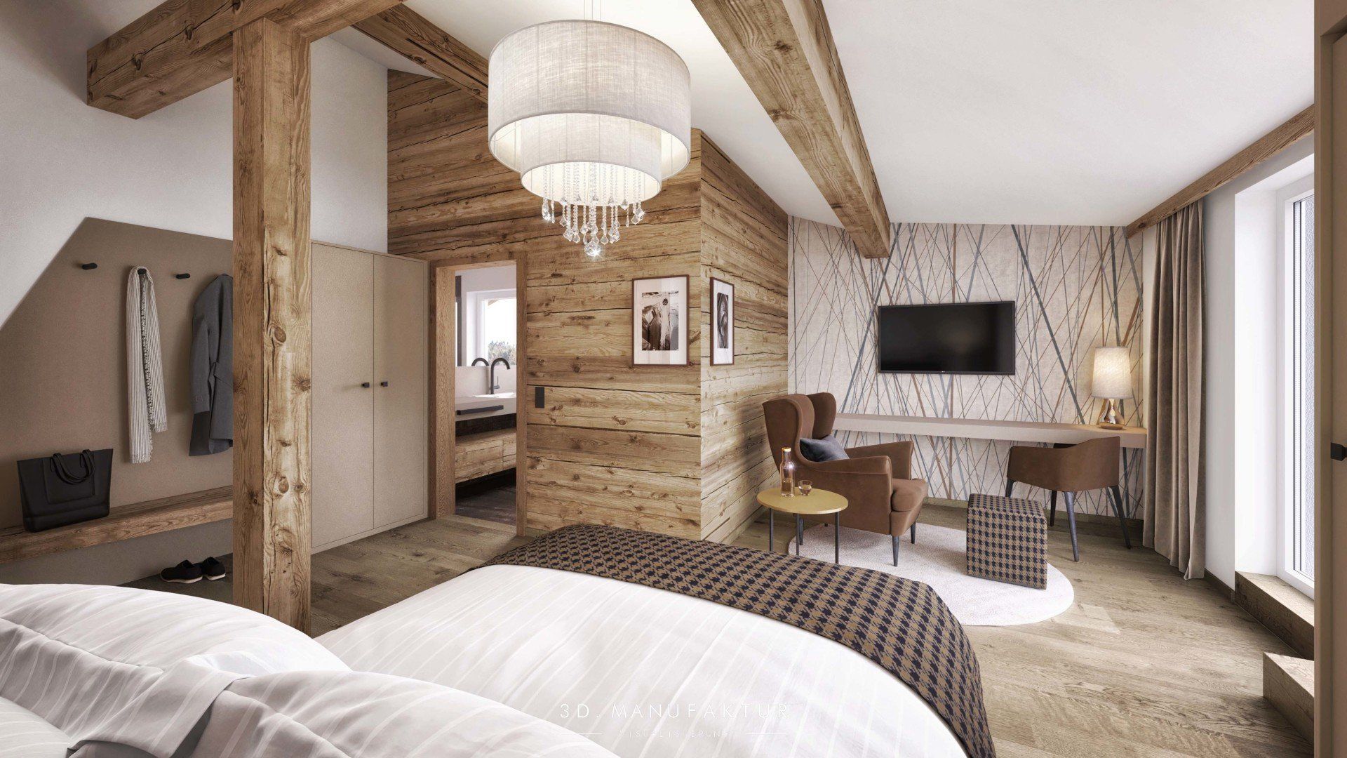 Architektur Visualisierung Hotel Seespitz Wohnung Zimmer 2