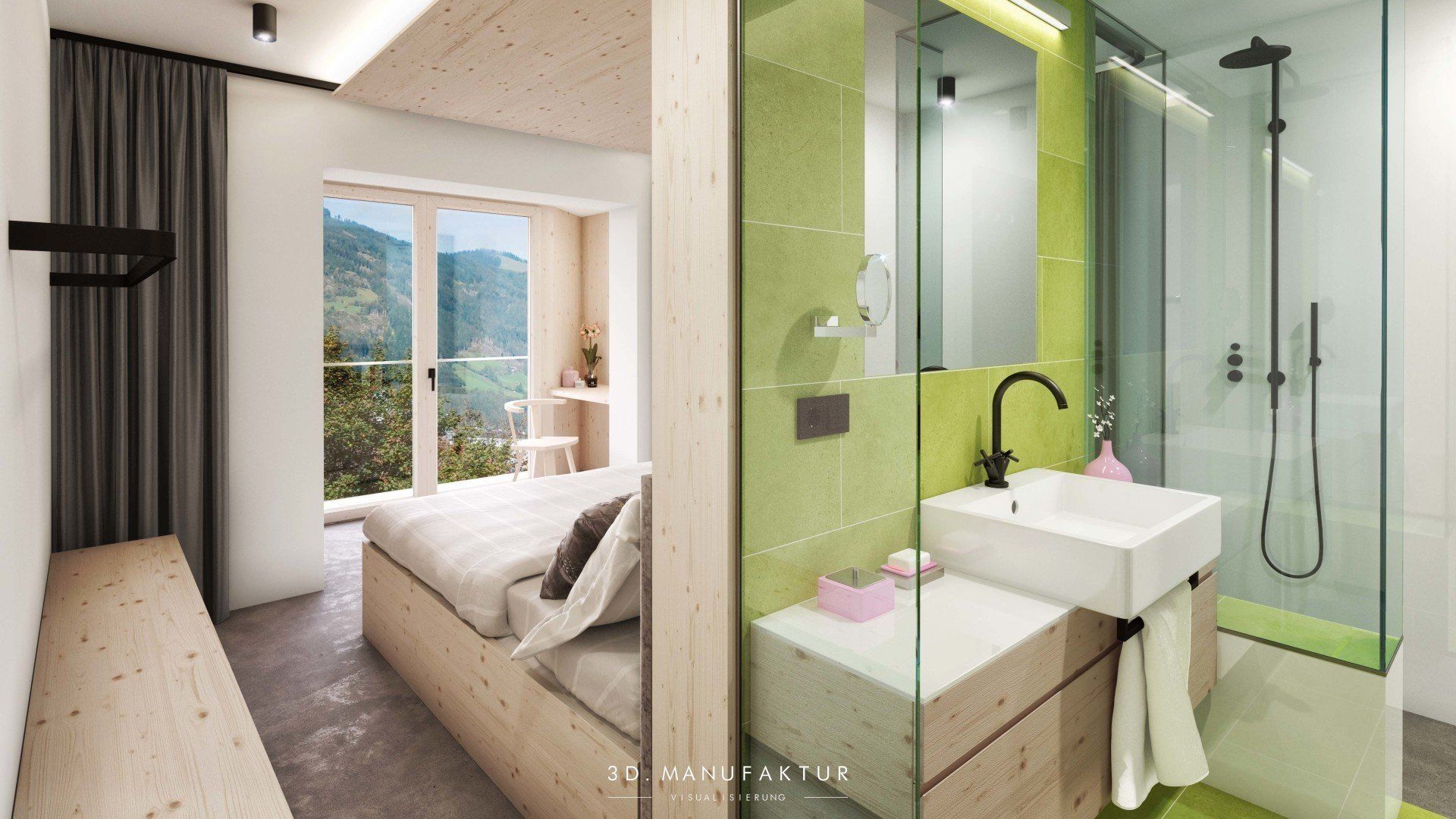 Architektur Visualisierung Hotel im Zillertal Bad
