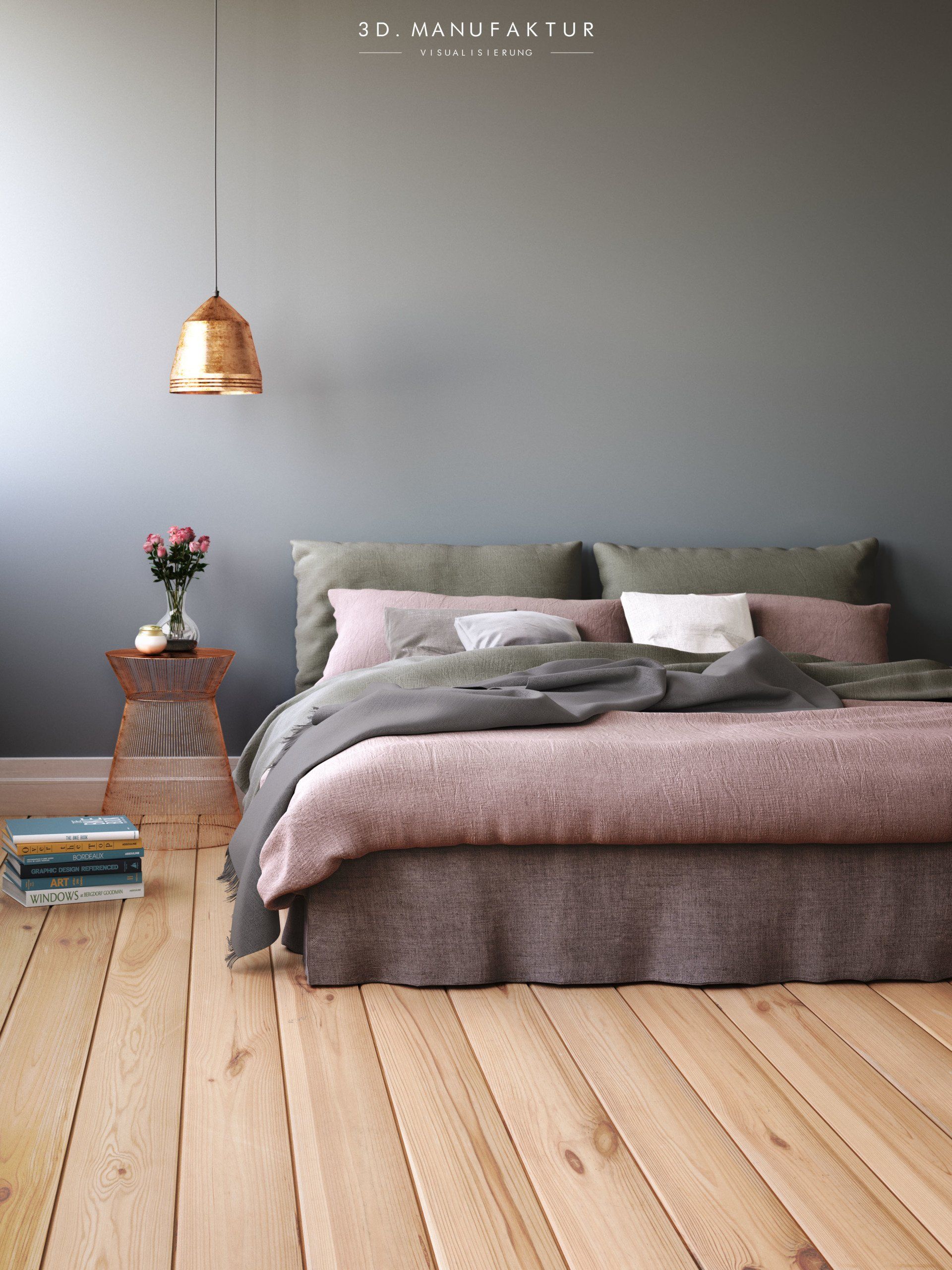 Architektur Visualisierung Detail Bett