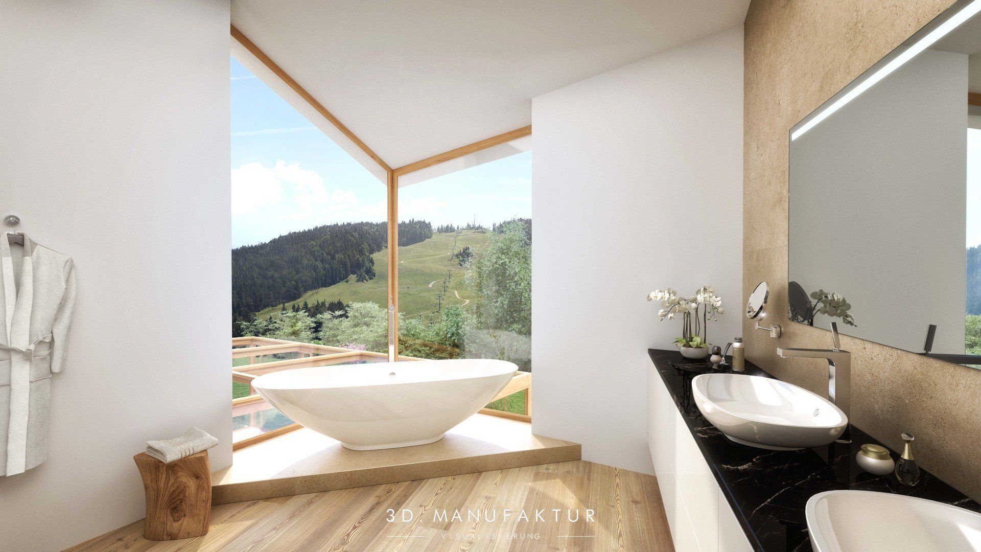 Architektur Visualisierung Wohnbau Villa Seefeld bad